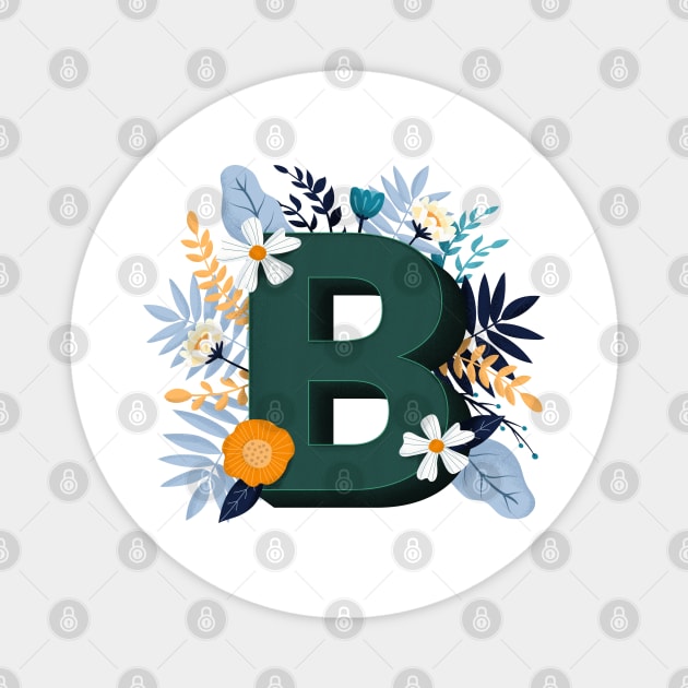 Floral letter b Magnet by Art Cube